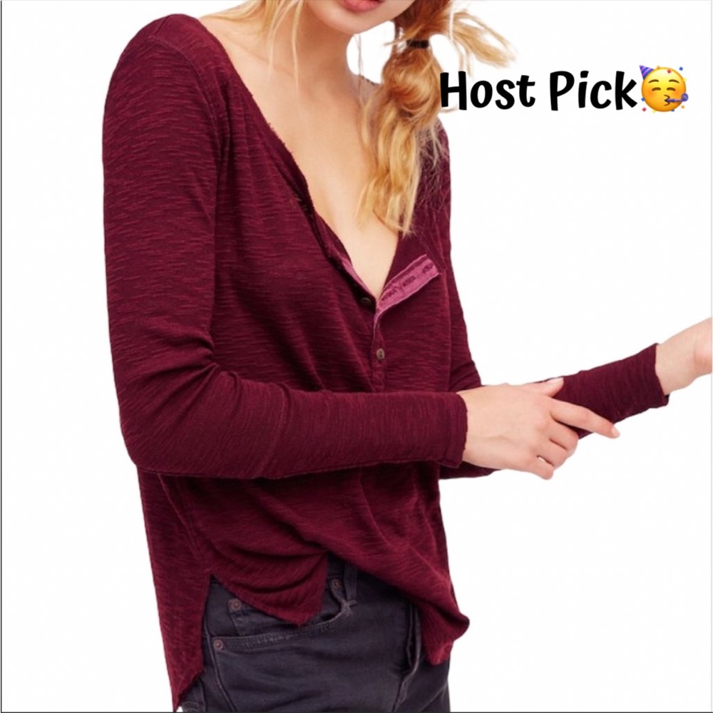 We the Free oversized knit Henley
